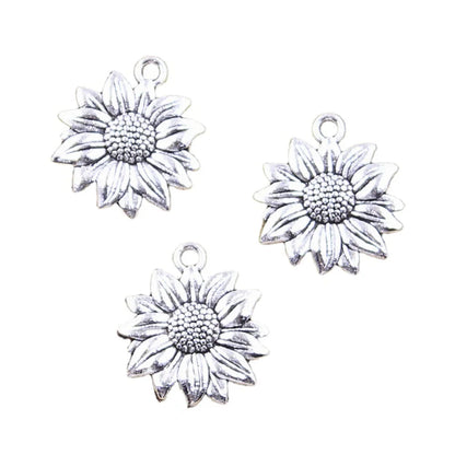 12pcs Charms Sunflower Flower 21x19mm Antique Silver Color Pendants Making DIY Handmade Tibetan Finding Jewelry