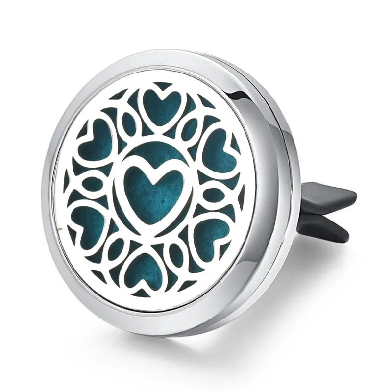 Aromatherapy Jewelry Locket Pendant Car Air Freshener Vent Clip Aroma Perfume Oils Locket Essential Oil Diffuser Car Clip
