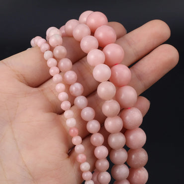 Natural Genuine Pink Opal Stone Beads Round Loose Spacer Beads for Jewelry Making DIY Bracelet Charms Accessories 4/6/8/10mm