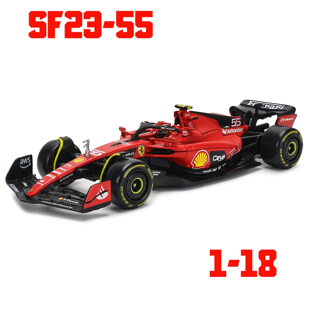 Bburago 1:18 New 2023 SF23 F1 Racing #16 Charles Leclerc #55 Carlos Sainz Static Car Model Vehicles Formula 1 Alloy Toy Vehicle