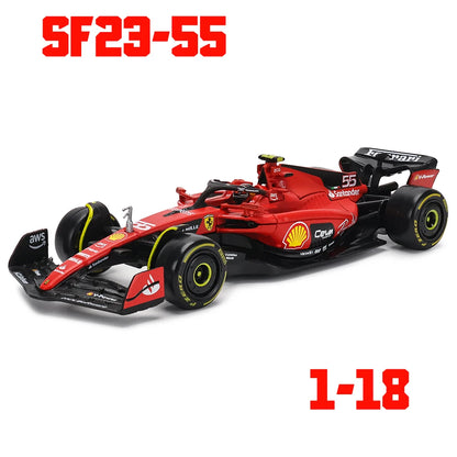 Bburago 1:18 New 2023 SF23 F1 Racing #16 Charles Leclerc #55 Carlos Sainz Static Car Model Vehicles Formula 1 Alloy Toy Vehicle