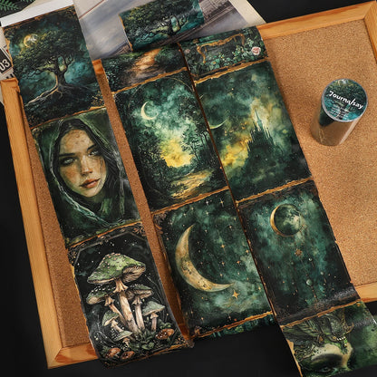 80mm*200cm Vintage Character Forest Landscape Washi Tape Creative DIY Journal Material Collage Scrapbook Stationery