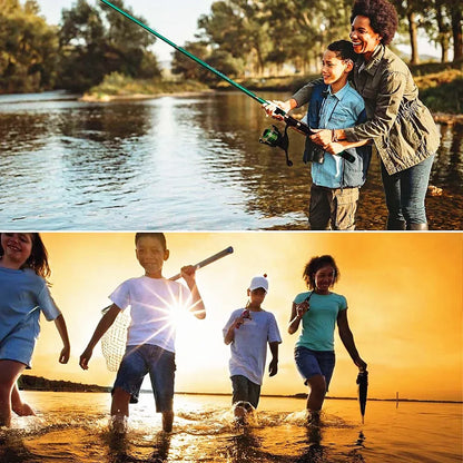SantaKing Telescopic Fishing Rod and Reel Kit 1.8M 2.1M Telescopic Rod with 5.2:1 3BB Fishing Reel Max Drag 5kg Fishing Combo