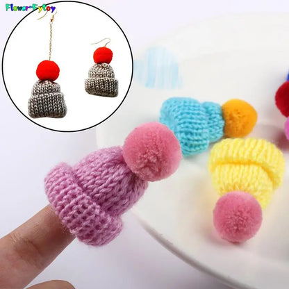 5PCS/lot Mini Handmade Small Knitting Hat For DIY Dolls Decoration Phone Case Decoration 3.5CM