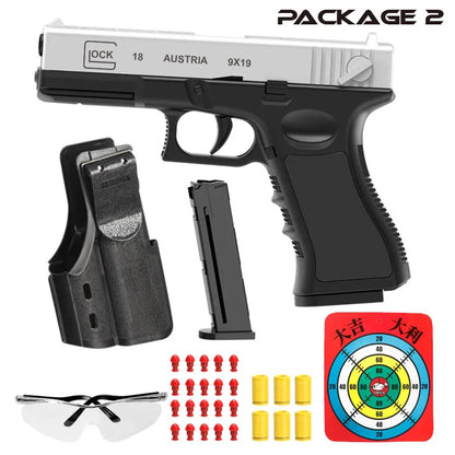 Black M1911 Colt Toy Gunman Gun, Soft Bullet Shell, Catapult Blaster, Manual Air Gun Launcher, Boys Shooting Game 14+y