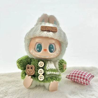 Labubu 3.0 Big into Energy Series Clothes  Labubu Bear Sweater Flanged hat Set Combining fashion & cuteness Labubu Ropa[no doll]