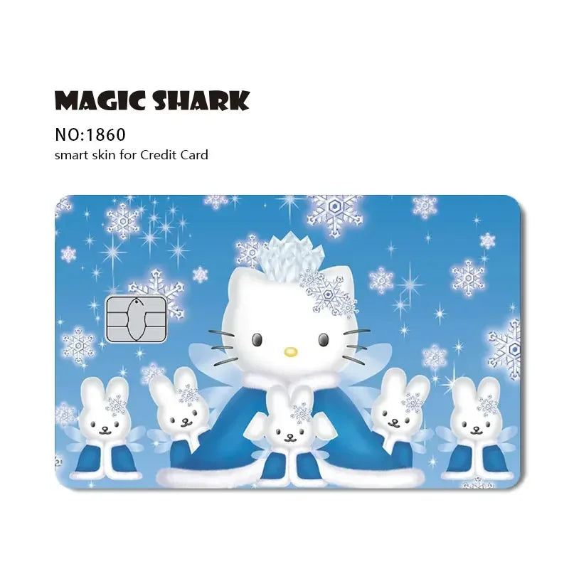 2025 New Arrival Cute Hello Kitty Frog Matte Front Side PVC Sticker Skin Film Cover for Debit Credit Card