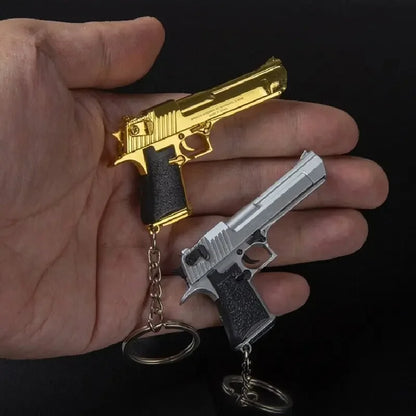 Desert Eagle Keychain Pendant 1:4 Size Proportional Model Detachable High Quality Alloy Keychain Ornament Holiday Birthday Gift