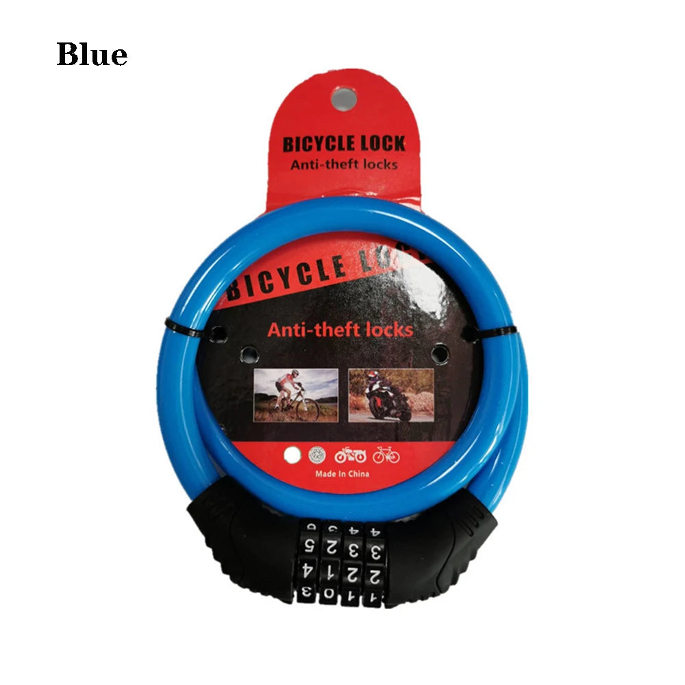 Bicycle Steel Cycle Security Cable Chain Bike Lock Padlock Combination Number 4 Digit Password