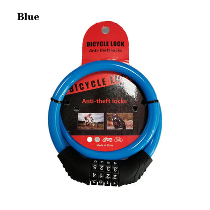 Bicycle Steel Cycle Security Cable Chain Bike Lock Padlock Combination Number 4 Digit Password