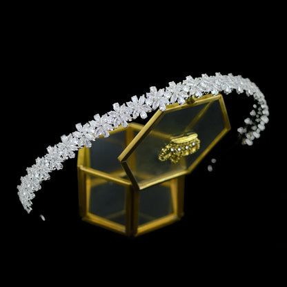 Luxury Bridal Headband Wedding Hair Accessories Cubic Zirconia Bride Headdress Tiaras Crowns For Women Diadem Jewelry Headwear