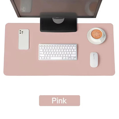 Premium PU Leather Desk Mat Waterproof Office Keyboard Protector with Non-Slip Gaming Mouse Pad Area, Large Workstation Surface