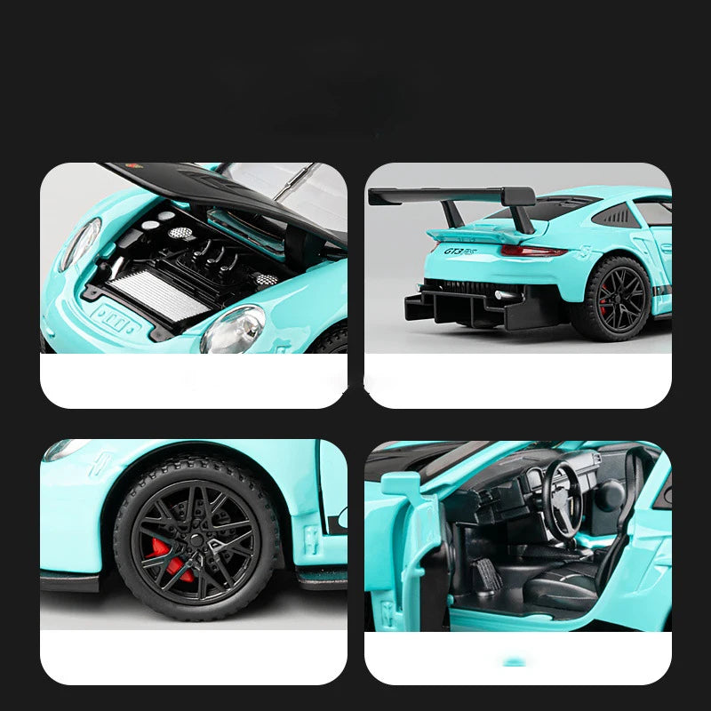 1:32 911 GT3 RS Alloy Die Cast Toy Car Model Sound and Light Children's Toy Collectibles Birthday gift