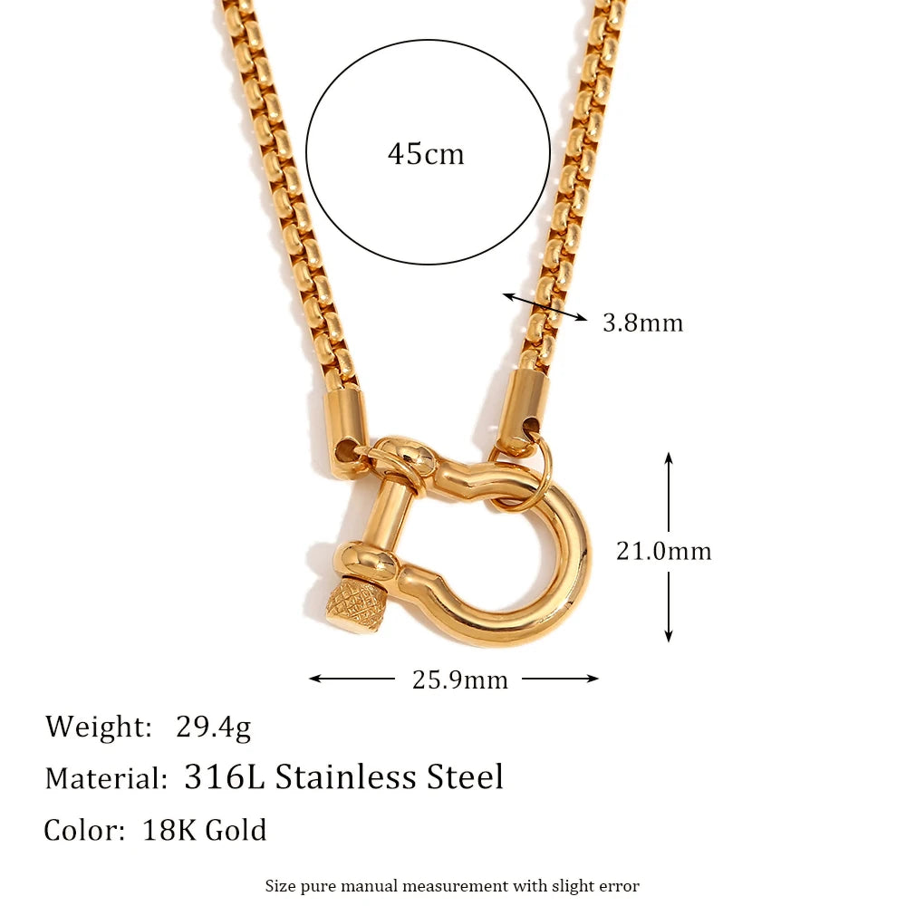 MamacitaSlay Unique Cool 316L Stainless Steel Double Color Necklace Party Waterproof Neck Jewelry For Women's DIY Accessories