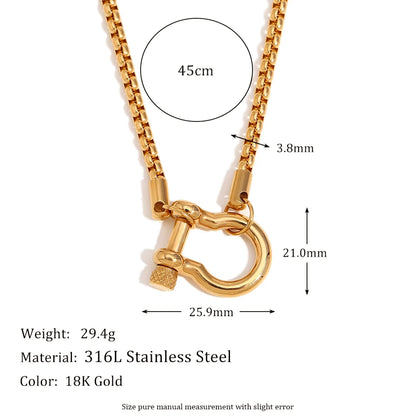 MamacitaSlay Unique Cool 316L Stainless Steel Double Color Necklace Party Waterproof Neck Jewelry For Women's DIY Accessories
