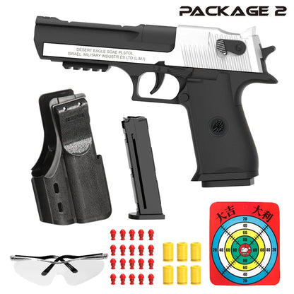 Black M1911 Colt Toy Gunman Gun, Soft Bullet Shell, Catapult Blaster, Manual Air Gun Launcher, Boys Shooting Game 14+y