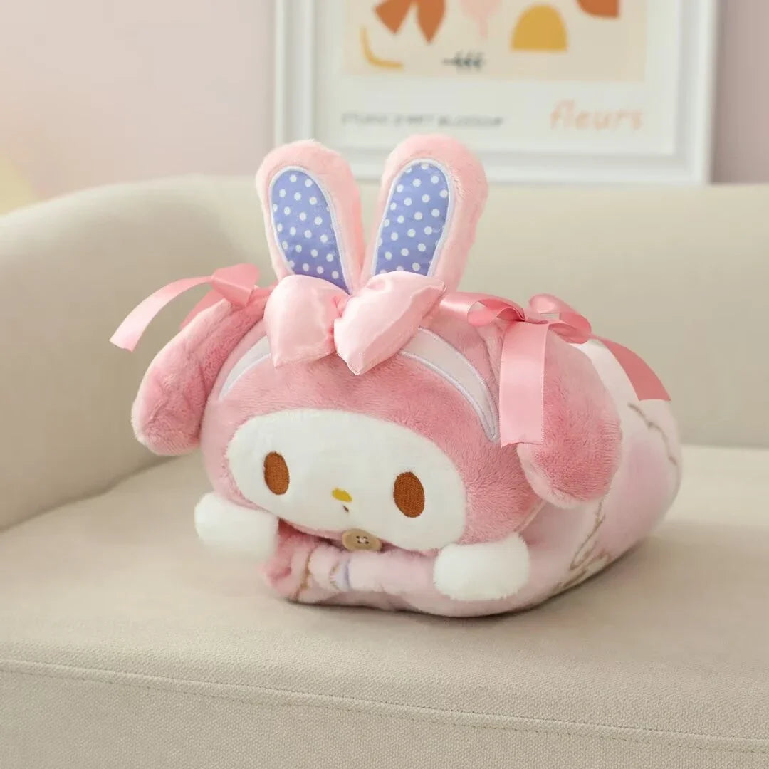 Sanrio Portable My Melody Blanket Kawaii Japanese Style Single Size Travel Blanket Comfortable Office Nap Blanket Girl Xmas Gift