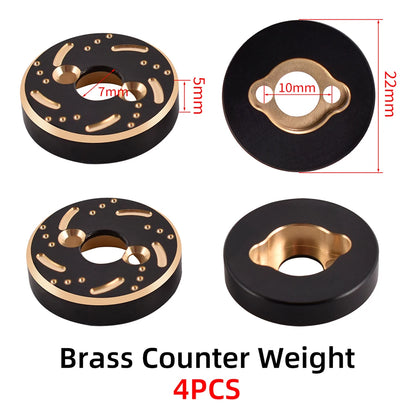 9imod Brass Heavy Duty Brass Counter Weight Set Improve Stability Rear Axle for Traxxas TRX4M 1/18 RC Crawler Upgrade
