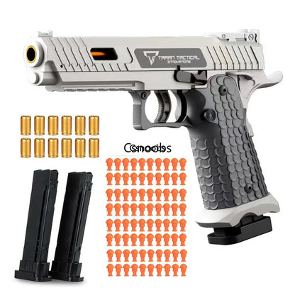 2011 Shell Throwing Toy gun Continuous Firing Blowback Soft Bullet Pistol model Empty Hanging Airsoft Birthday Gifts for Boys