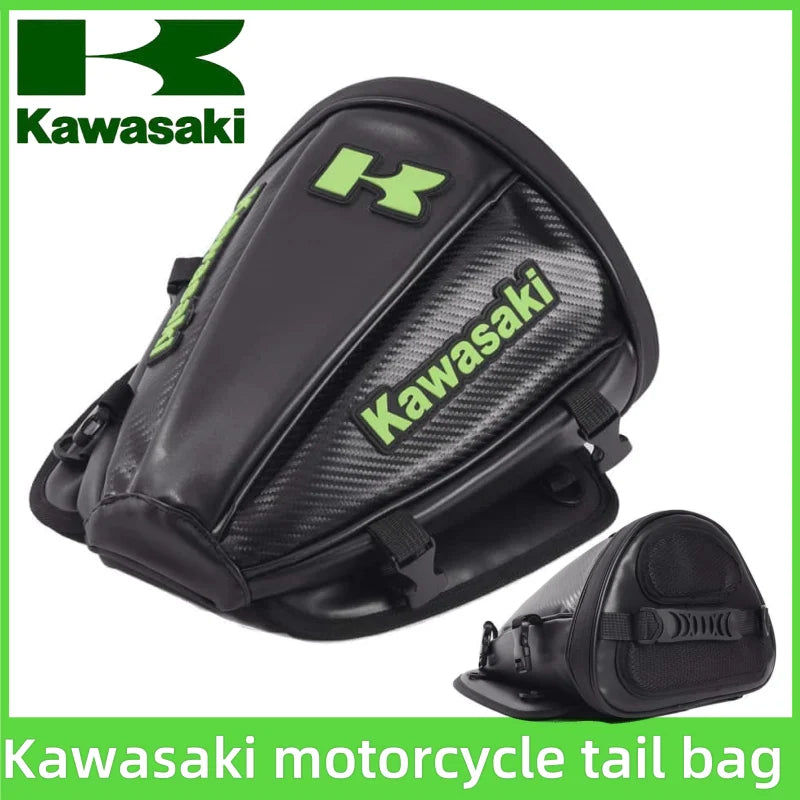 Kawasaki Waterproof Motorcycle Tail Bag Sports Luggage Saddle Back Bag Electric Bicycle Motorcycle Scooter Side Back Safety Bag