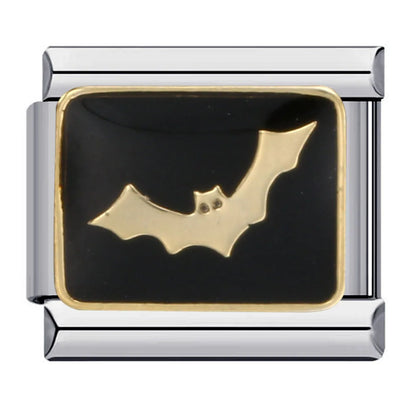 2025 Dark Style Halloween Black Owl Star Moon Bat Ghost Billiards Charm Italian Links Fit 9mm Bracelet DIY Jewelry for Couples