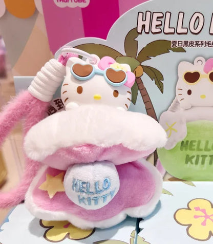 Sanrio Hellokitty Summer Black Skin Series Blind Box Sun-Sensitive Color-Changing Aroma Charm Pendant Trendy Toy Gift
