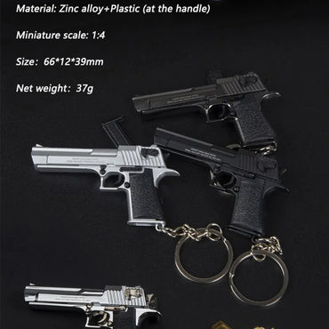 Desert Eagle Keychain Pendant 1:4 Size Proportional Model Detachable High Quality Alloy Keychain Ornament Holiday Birthday Gift