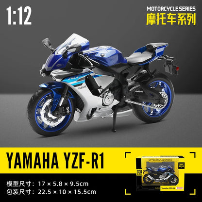 MSZ CCA 1:12 BMW R1250GS S1000R with base alloy die-cast car motorcycle model, toy gift giving, die-cast static motorcycle model