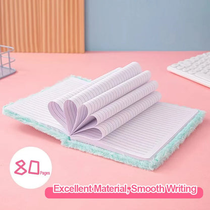 1PC A5 Unicorn Plush Notebook Macaron Girl Heart Diary Student Cartoon Handbook Adhesive Edition