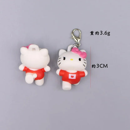 Kawaii Hello Kitty Toy Cute Anime Cat Keychain Backpack Phone Case Decoration Cartoon Festival Gift Women Accessories Wholesale
