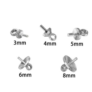 50-100pcs/lot Brass Half hole Charms Eye Pins Beads End Caps Top Drilled Pendant Bails Findings Connectors For Jewelry Makings