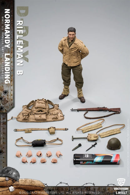 CFTOYS LW011-LW018 1/12 Men Soldier Normandy Landing US Rangers Rifleman Technical Sergeant Rangers Captain Sniper 6" Model Toys