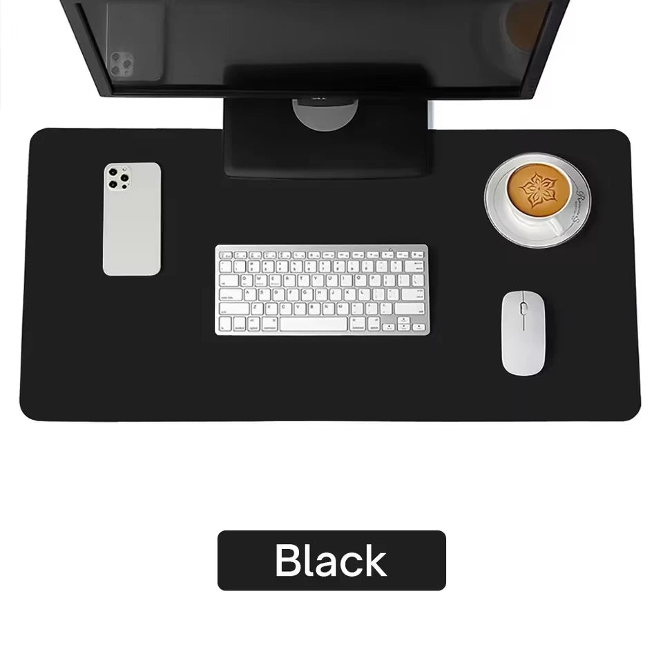 Premium PU Leather Desk Mat Waterproof Office Keyboard Protector with Non-Slip Gaming Mouse Pad Area, Large Workstation Surface