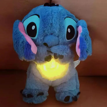 Kawaii Stitch Plush Doll For Baby, Sleeping Companion, Musical Sound Soothing With Air Bag And Light, Breathing Toys Gifts