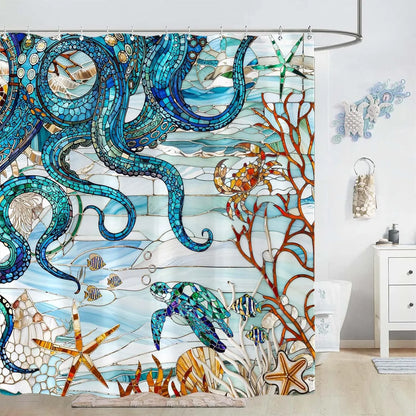 Colorful tree flower shower curtain fabric bathroom decoration with 12 hooks 180x 180cm bathtub shower curtain