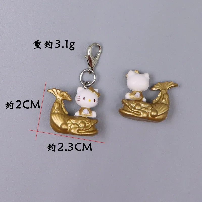 Kawaii Hello Kitty Toy Cute Anime Cat Keychain Backpack Phone Case Decoration Cartoon Festival Gift Women Accessories Wholesale