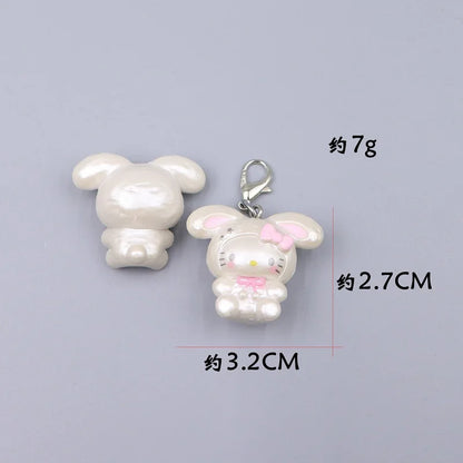 Kawaii Hello Kitty Toy Cute Anime Cat Keychain Backpack Phone Case Decoration Cartoon Festival Gift Women Accessories Wholesale