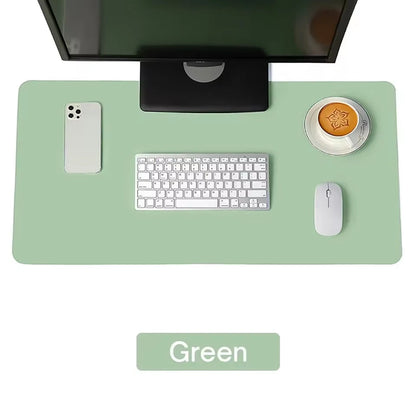 Premium PU Leather Desk Mat Waterproof Office Keyboard Protector with Non-Slip Gaming Mouse Pad Area, Large Workstation Surface