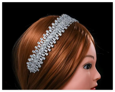 Luxury Bridal Headband Wedding Hair Accessories Cubic Zirconia Bride Headdress Tiaras Crowns For Women Diadem Jewelry Headwear