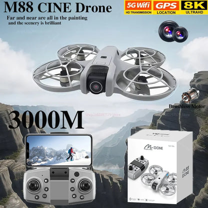 M88 Mini RC Drone 8K HD Camera 6-Axis Gyro Headless Mode 360 Flip Remote Control Quadcopter Toy for Kids Gift Professional Drone
