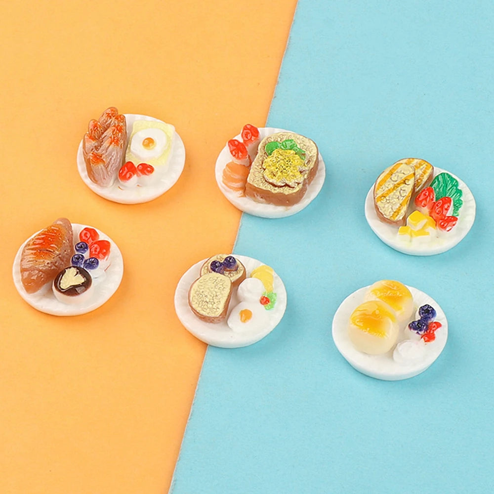 6PCS Dollhouse Miniature Simulation Food Play Model Dolls House Pretend To Play Kitchen Creative DIY Accessories Toys
