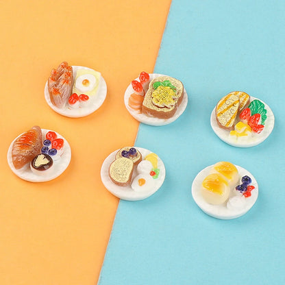 6PCS Dollhouse Miniature Simulation Food Play Model Dolls House Pretend To Play Kitchen Creative DIY Accessories Toys