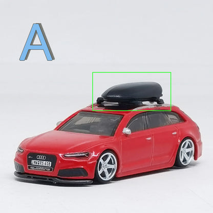 1/64 Luggage Baggage Package Car Roof Dome Parts Suitcase Box Black Decoration Ornament for 1:64 HotW Domeka Mini Cars Model Toy