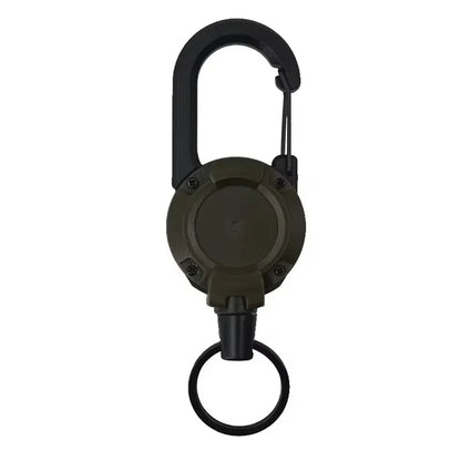 1pcs Heavy Duty Retractable Pull Badges ID Reel Carabiner Key Chain Steel Wire Rope Buckle Key Holder Outdoor Keychain Tools