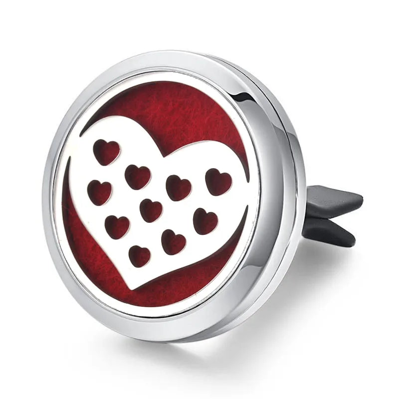 Aromatherapy Jewelry Locket Pendant Car Air Freshener Vent Clip Aroma Perfume Oils Locket Essential Oil Diffuser Car Clip