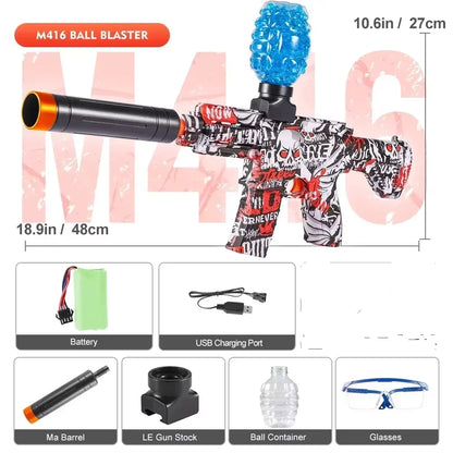 M416 Electric Blaster Gun Toys, Rechargeable Automatic Outdoor Toys for Team Family Activities, Perfect Gift(Bullets Excluded)