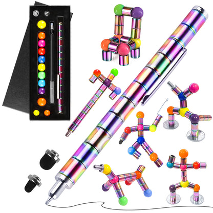 Magnetic Fidget Pen DIY Magnet Fidgi Pen Multifunctional Deformable Magnet Writing Ballpoint Toy Pen, Best Gift for Friends