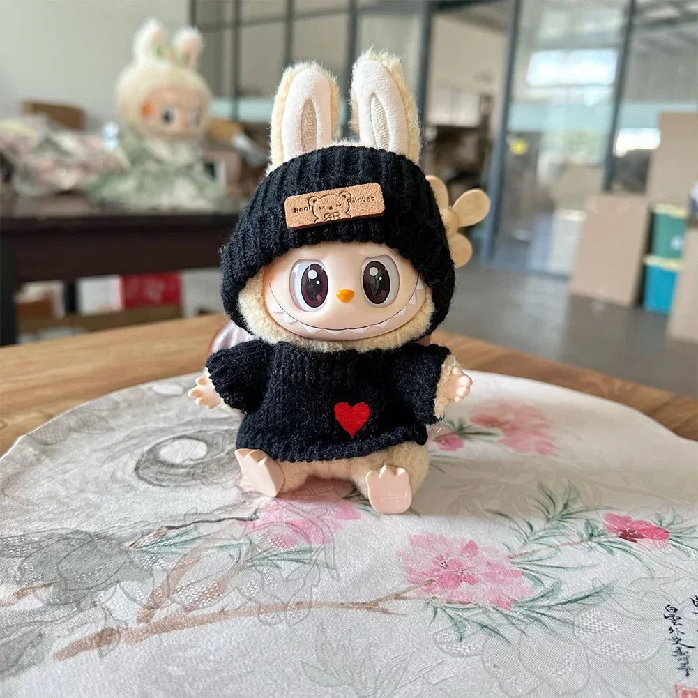Labubu 3.0 Big into Energy Series Clothes  Labubu Bear Sweater Flanged hat Set Combining fashion & cuteness Labubu Ropa[no doll]
