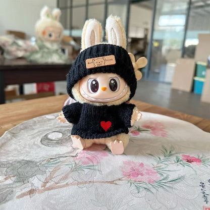Labubu 3.0 Big into Energy Series Clothes  Labubu Bear Sweater Flanged hat Set Combining fashion & cuteness Labubu Ropa[no doll]