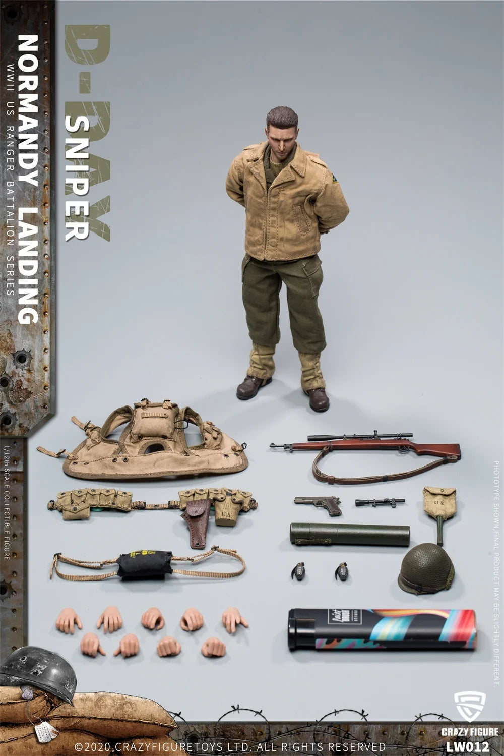 CFTOYS LW011-LW018 1/12 Men Soldier Normandy Landing US Rangers Rifleman Technical Sergeant Rangers Captain Sniper 6" Model Toys